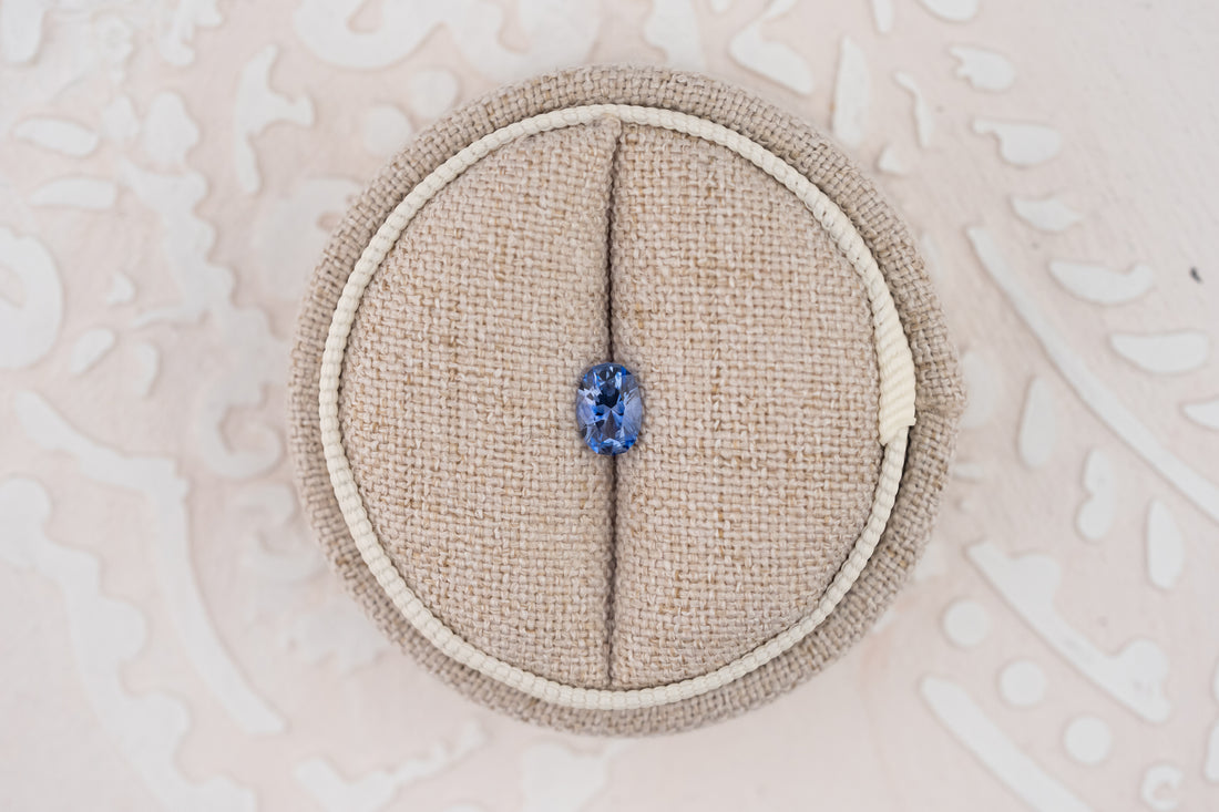 0.66 CT Oval Cut Cornflower Blue Sapphire - Lavender Creek Gems 