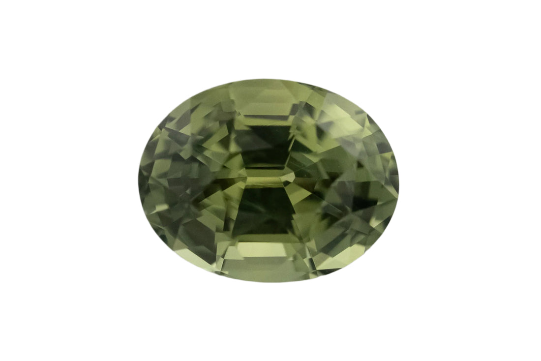 1.42 CT Oval Cut Green Sapphire - Lavender Creek Gems 
