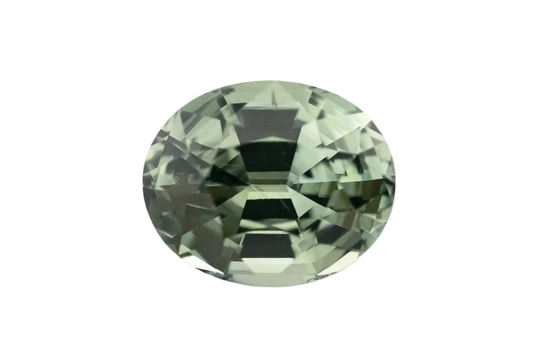 1.36 CT Oval Cut Light Teal Green Sapphire - Lavender Creek Gems 