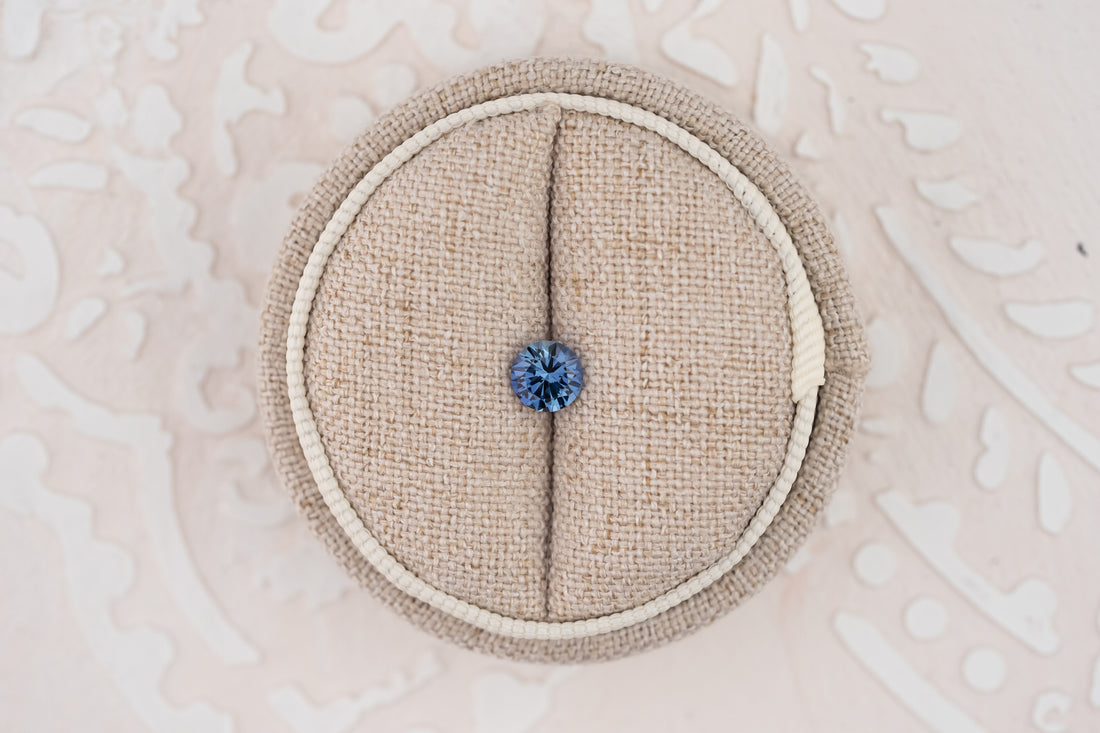 0.71 CT Round Cut Teal Blue Sapphire - Lavender Creek Gems 