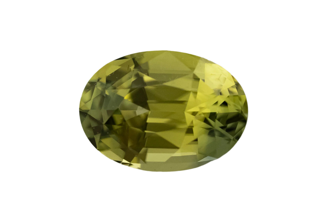 1.31 CT Oval Cut Yellow Green Sapphire - Lavender Creek Gems 