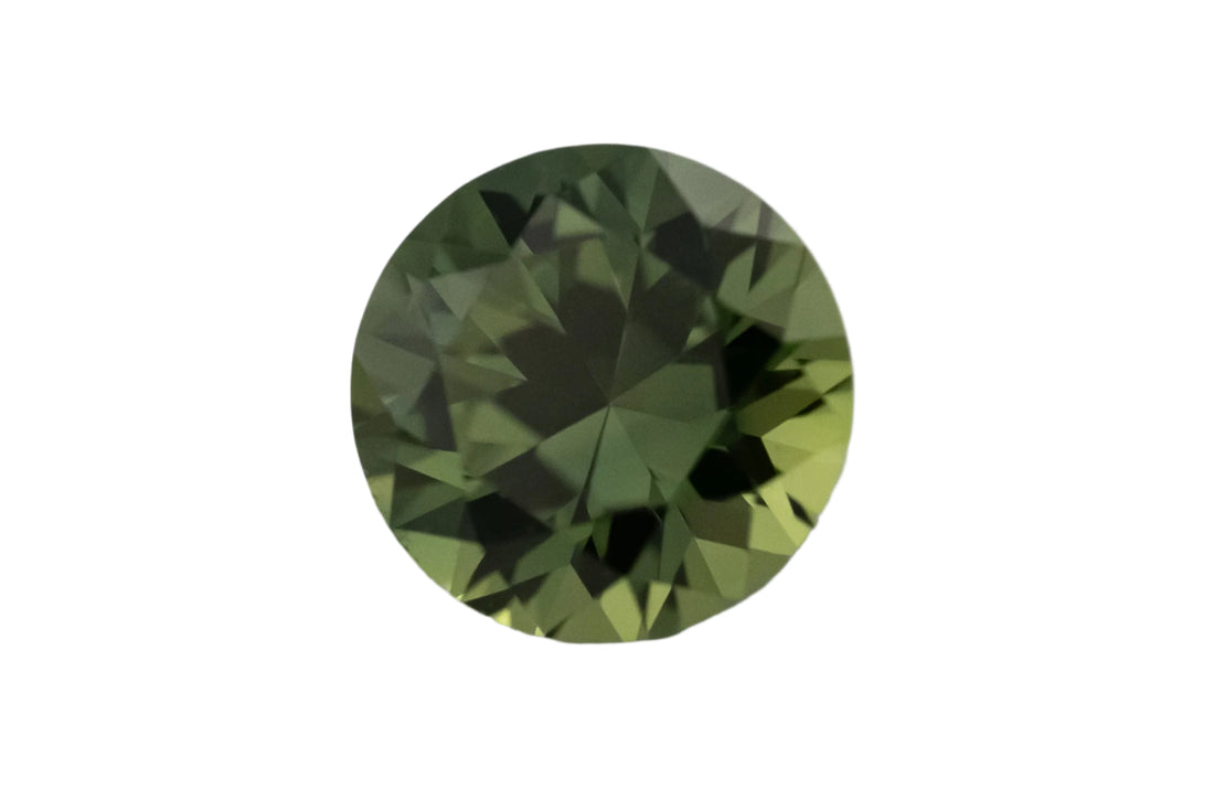 1.1 CT Round Cut Green Sapphire