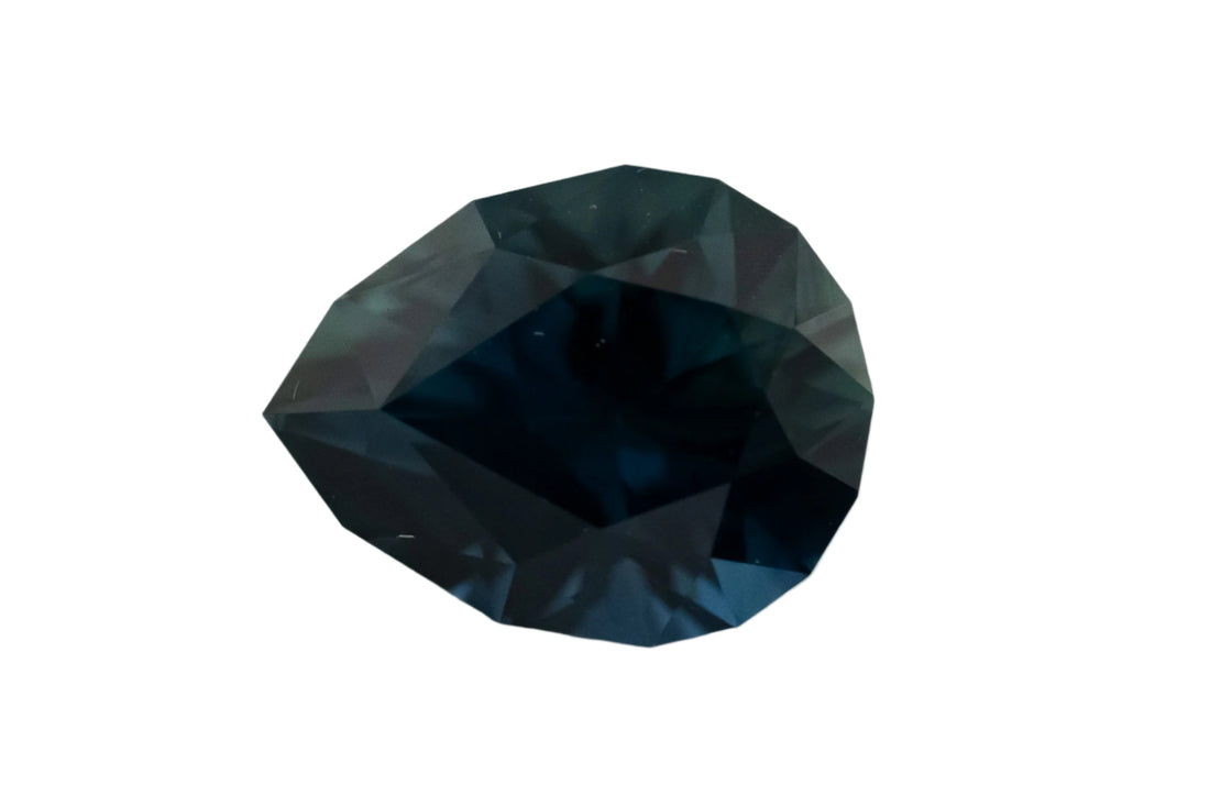 1.31 CT Pear Cut Deep Teal Blue Sapphire - Lavender Creek Gems 