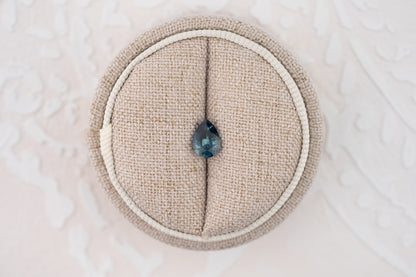 1.05 CT Pear Cut Teal Blue Montana Sapphire