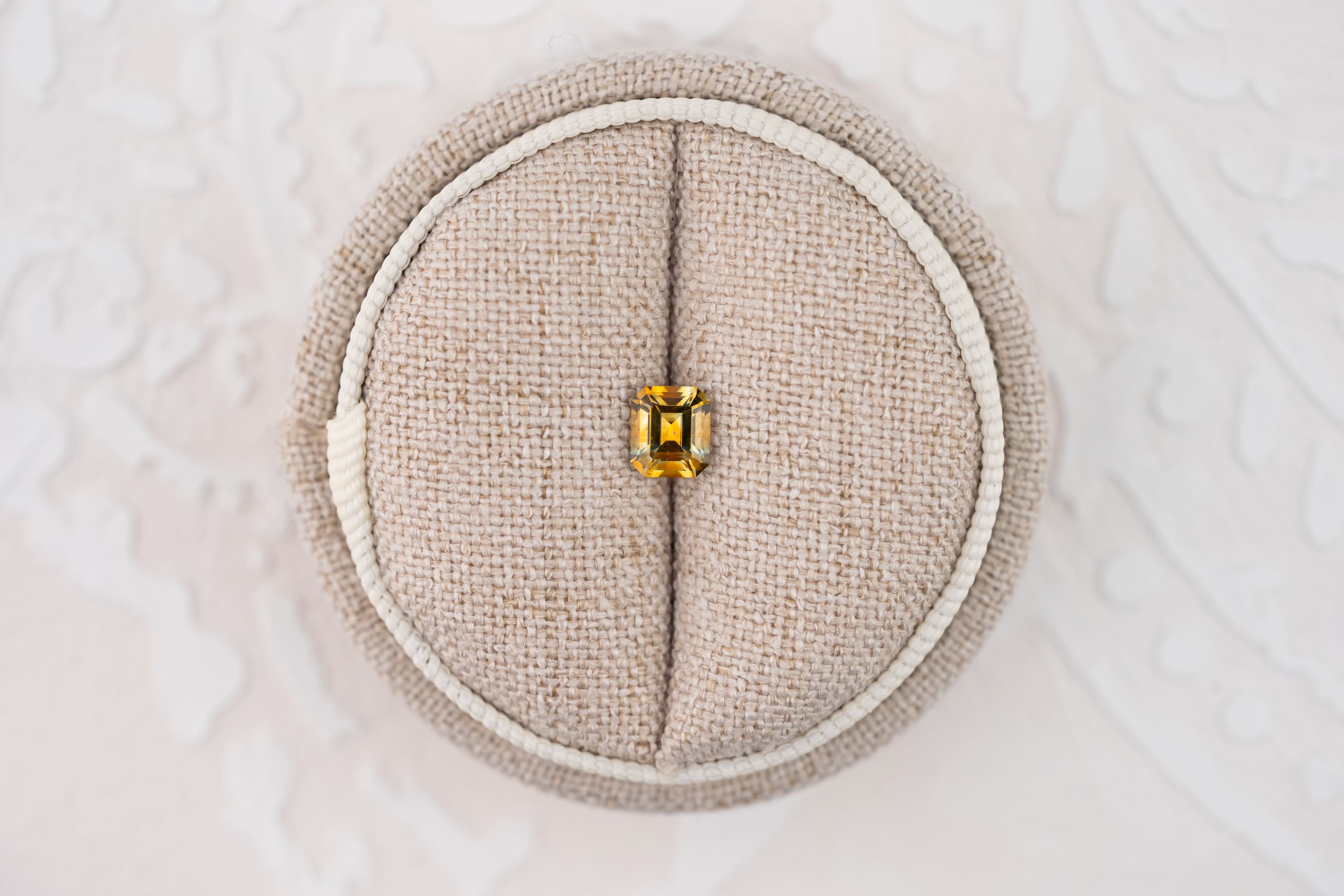 0.81 CT Emerald Cut Bicolor Orange Montana Sapphire