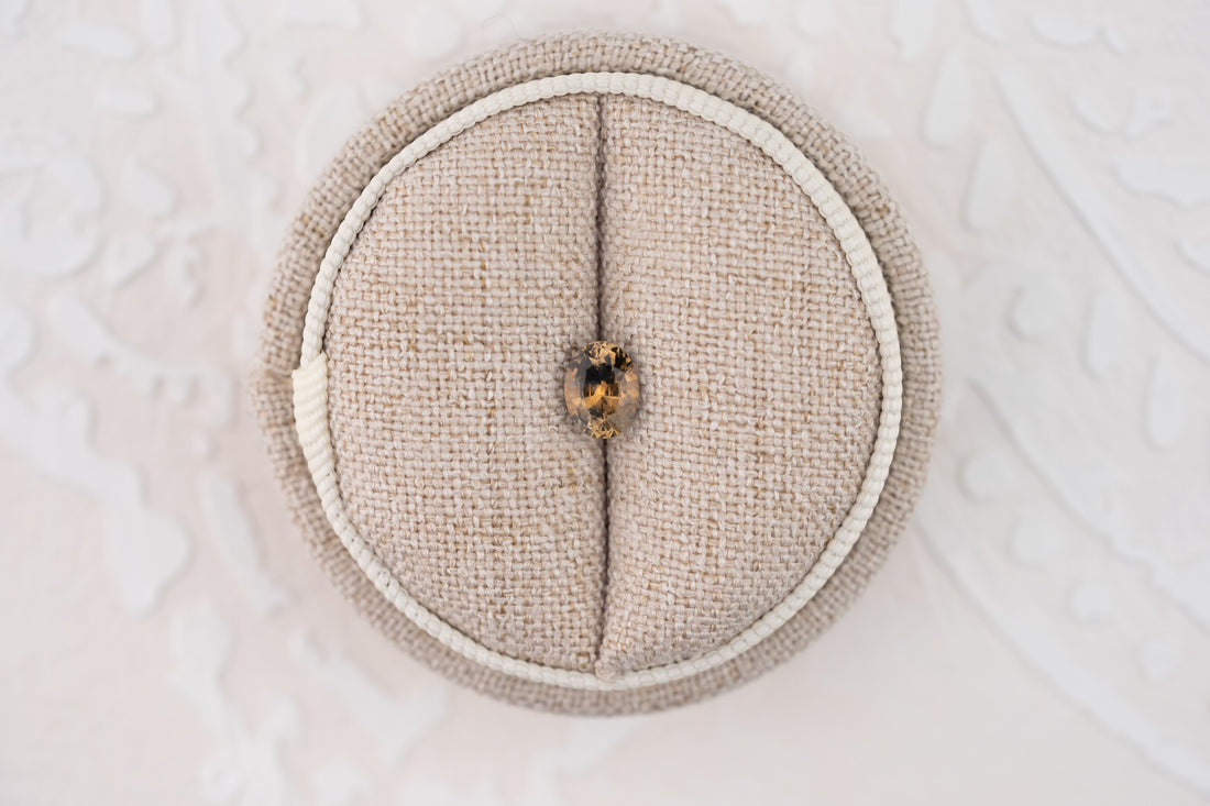 0.92 CT Oval Cut Bicolor Brown Montana Sapphire