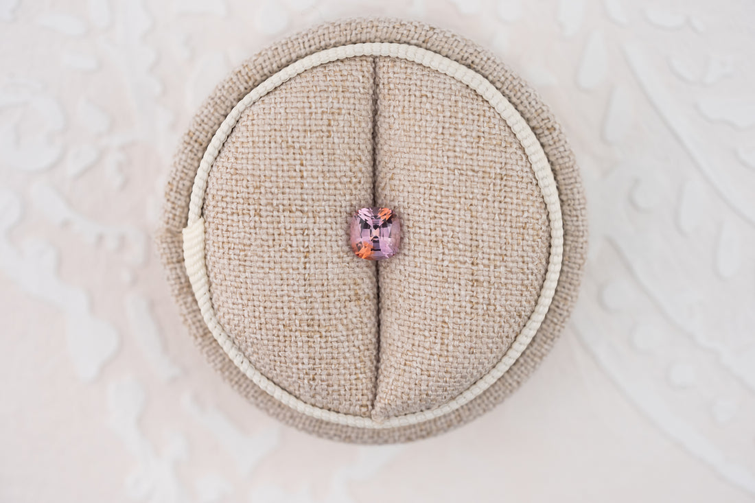 1.01 CT Cushion Cut Bicolor Pink Montana Sapphire