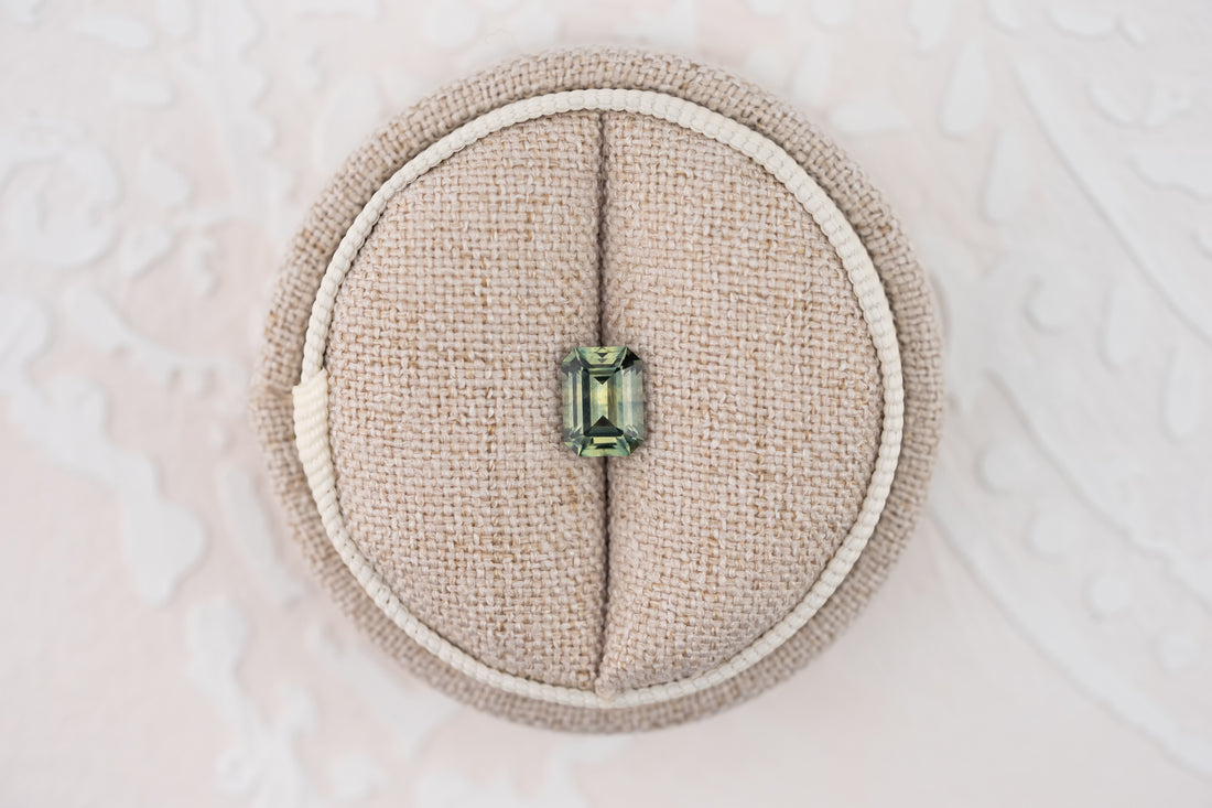 1.50 CT Emerald Cut Teal Green Montana Sapphire