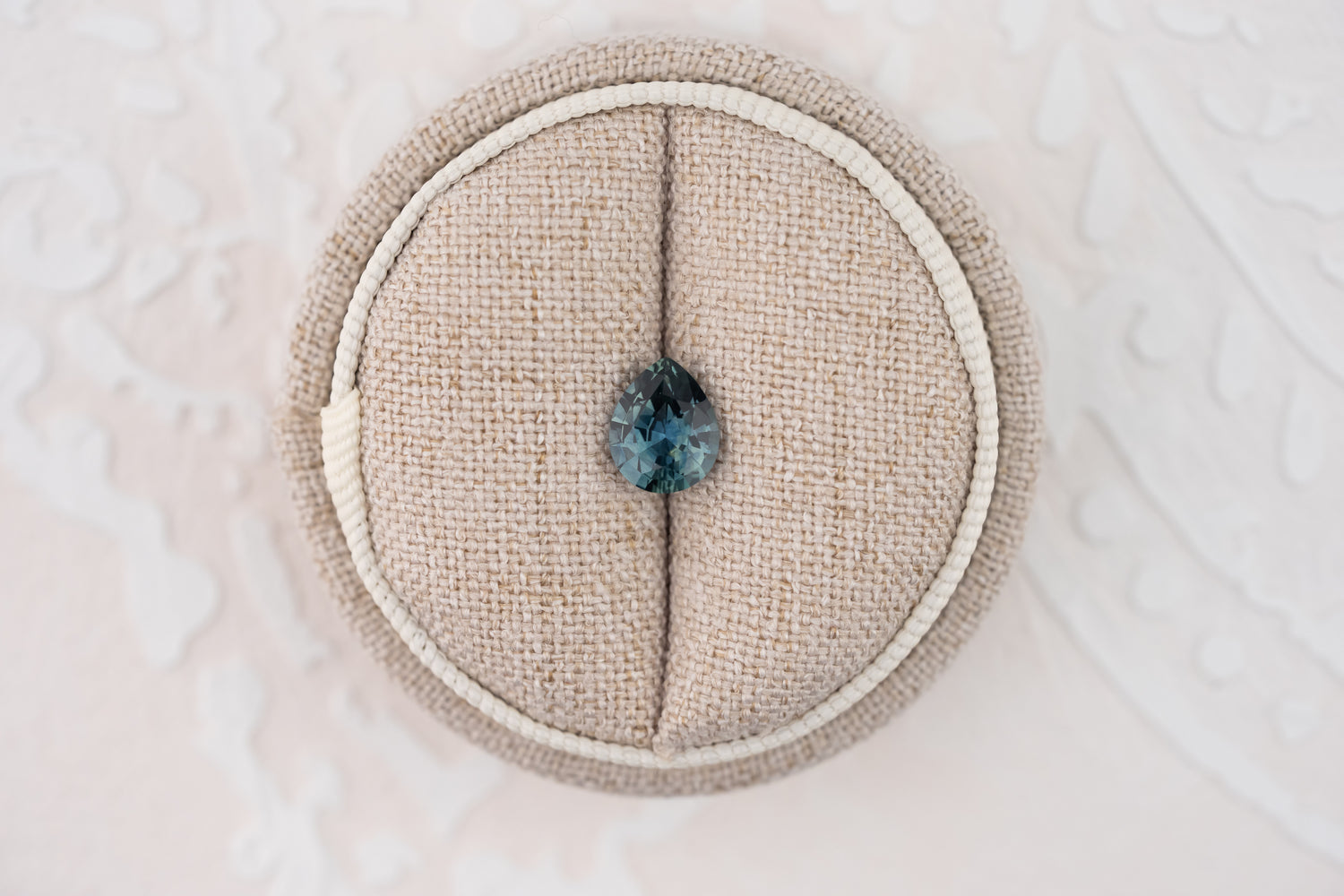 1.57 CT Pear Cut Teal Montana Sapphire