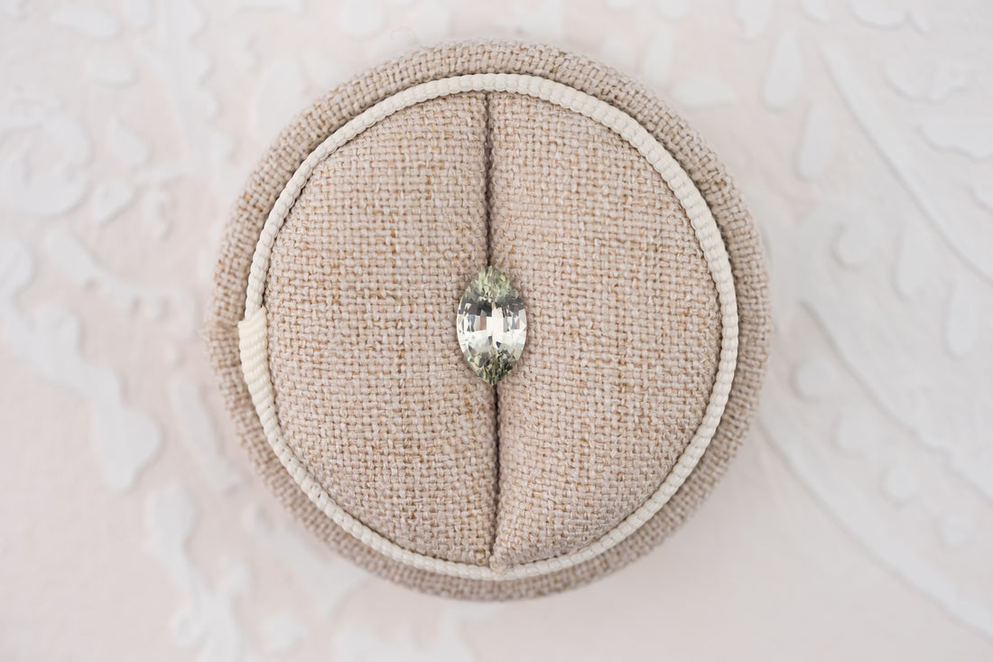 1.4 CT Marquise Cut Light Green Sapphire