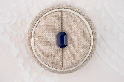 3.2 CT Emerald Cut Royal Blue Sapphire