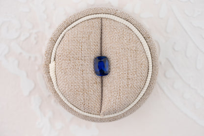 1.68 CT Elongated Cushion Cut Royal Blue Sapphire