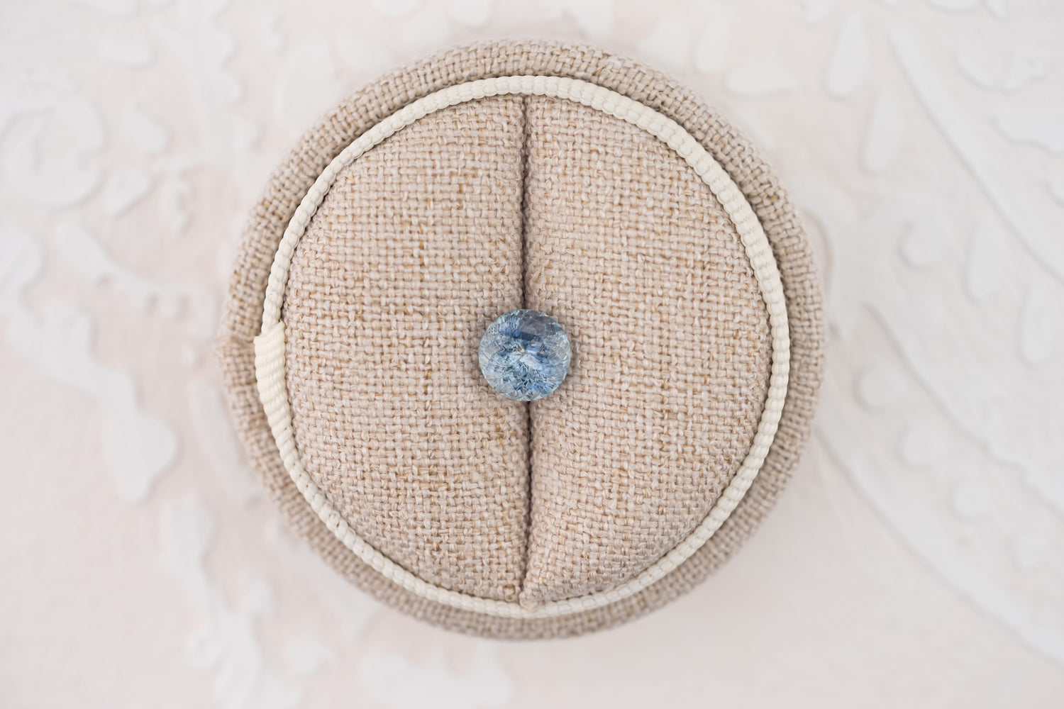 1.71 CT Fancy Round Cut Bicolor Light Blue Sapphire