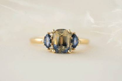 The Low Maren Ring | 1.81 CT Cushion Bi-color Sapphire