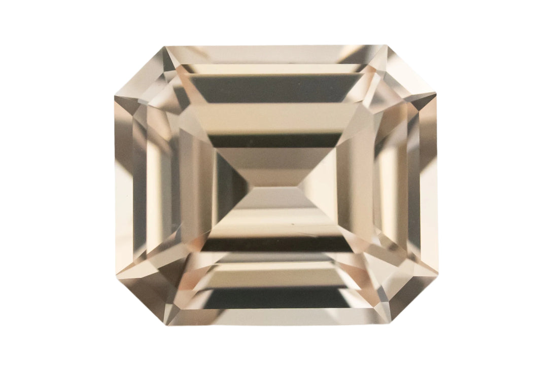 2.14 CT Emerald Cut Pastel Yellow/Peach Sapphire