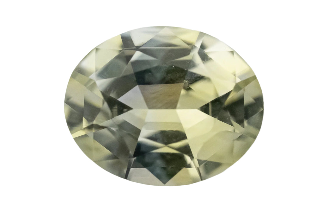 1.52 CT Oval Cut Pale Yellow/Green Sapphire - Lavender Creek Gems 