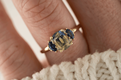 The Low Maren Ring | 1.81 CT Cushion Bi-color Sapphire