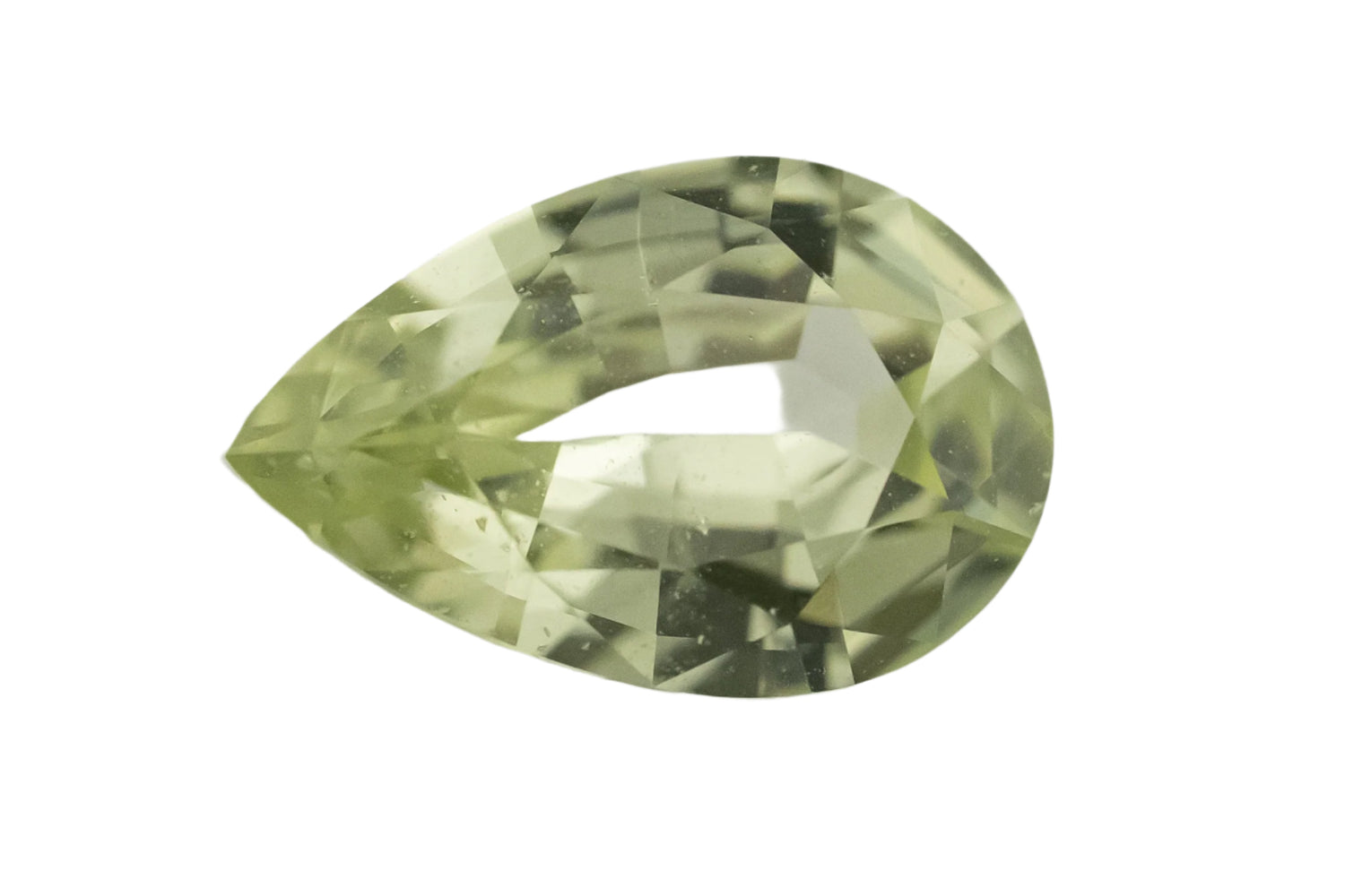 0.97 CT Pear Cut Pale Green Sapphire
