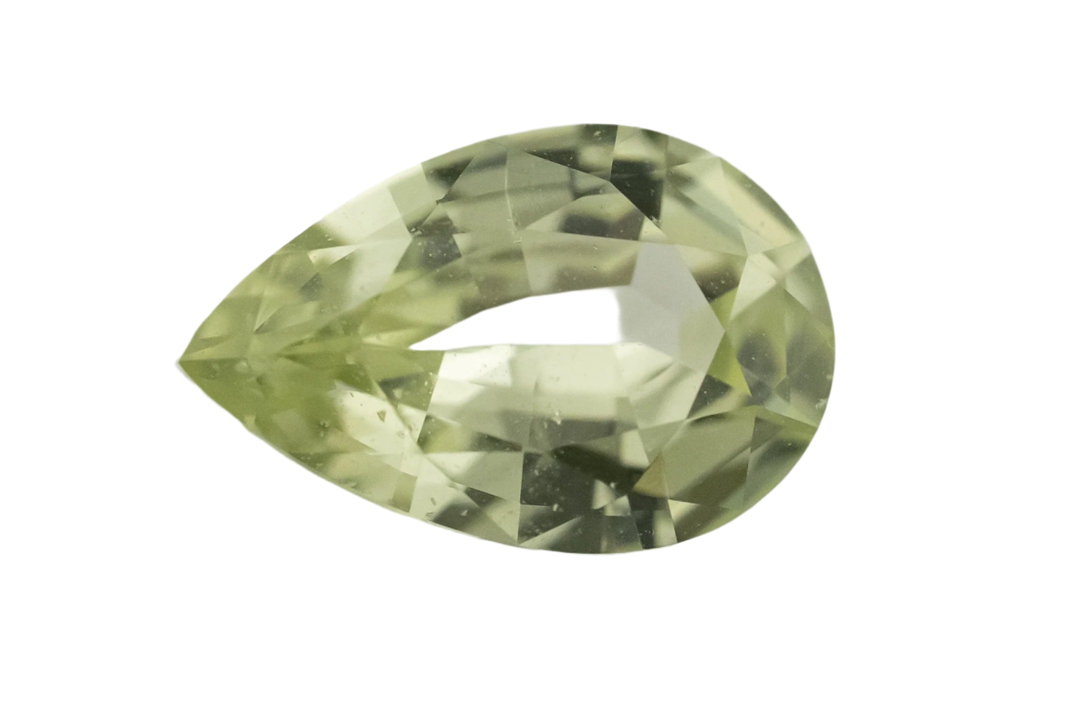 0.97 CT Pear Cut Pale Green Sapphire