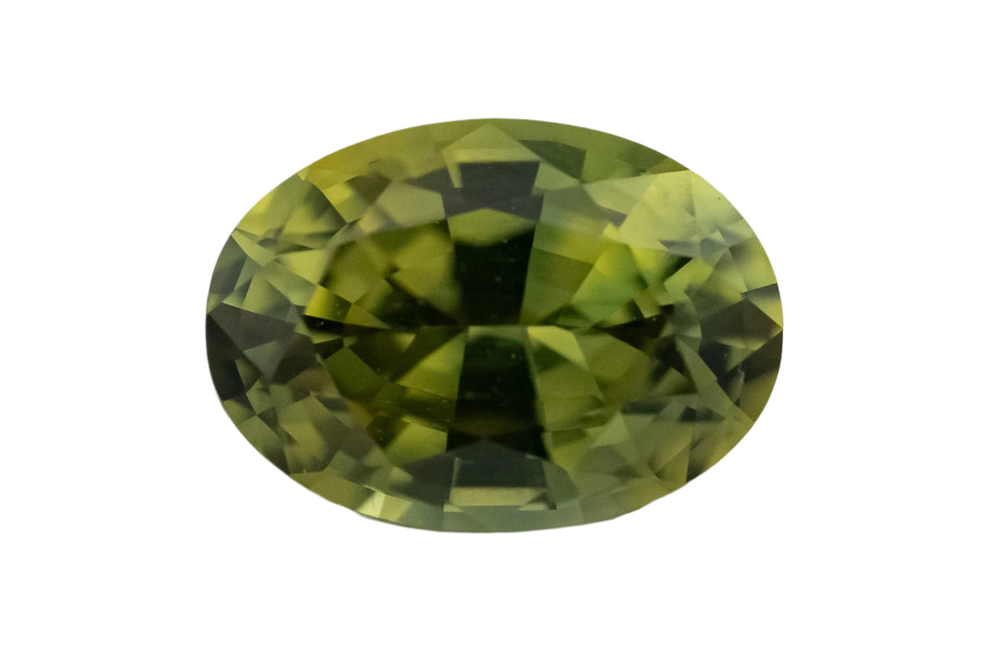 1.46 CT Oval Cut Green Sapphire - Lavender Creek Gems 