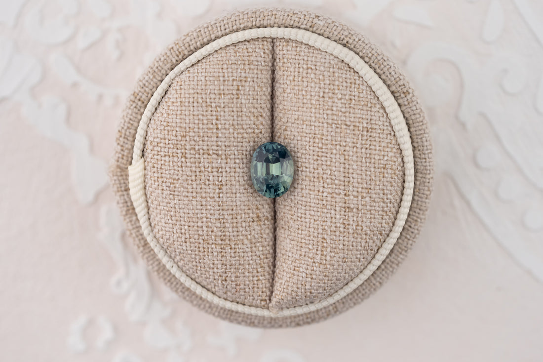 1.76 CT Oval Cut Teal Sapphire - Lavender Creek Gems 