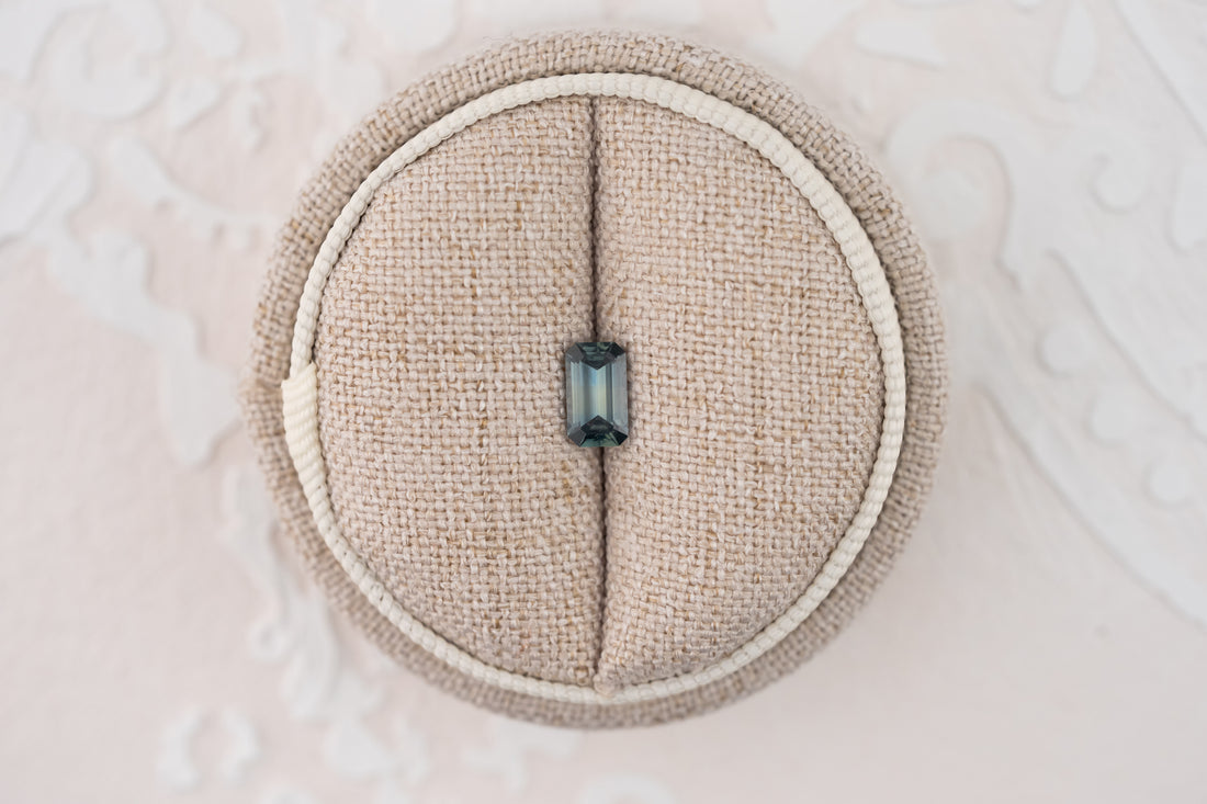 0.78 CT Emerald Cut Teal Sapphire - Lavender Creek Gems 