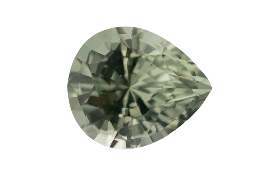 1.38 CT Pear Cut Pale Green Sapphire - Lavender Creek Gems 