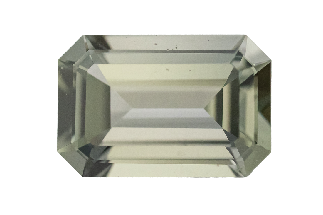 1.92 CT Emerald Cut Steel Green Sapphire