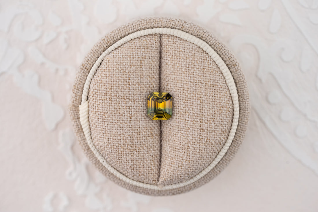 1.73 CT Emerald Cut Bicolor Sapphire - Lavender Creek Gems 