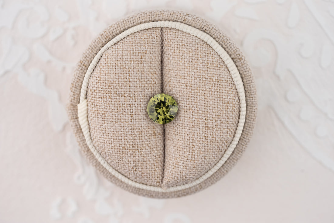 1.7 CT Round Cut Green Sapphire - Lavender Creek Gems 