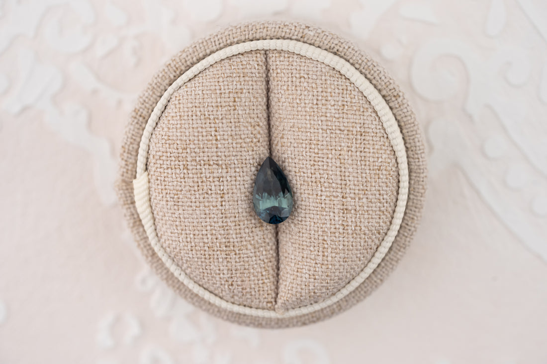 1.99 CT Pear Cut Teal/Navy Blue Sapphire - Lavender Creek Gems 