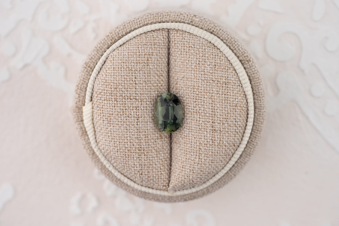 2.57 CT  Oval Cut Teal Green Sapphire - Lavender Creek Gems 