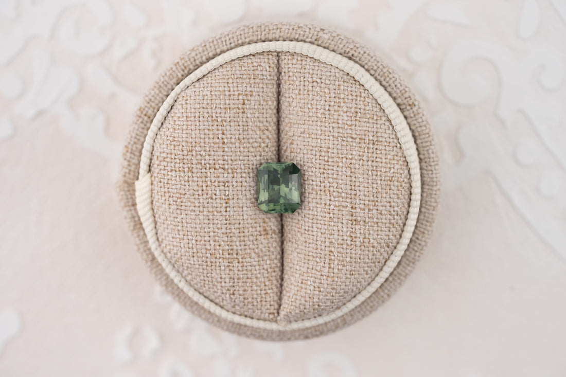1.84 CT Radiant Cut Green Sapphire - Lavender Creek Gems 