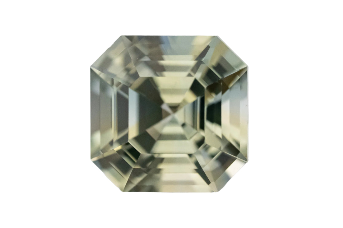 2.5 CT Asscher Cut Bicolor Sapphire - Lavender Creek Gems 