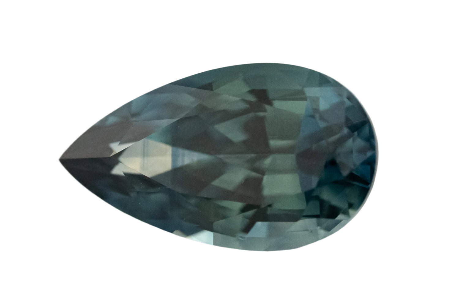 1.99 CT Pear Cut Teal/Navy Blue Sapphire