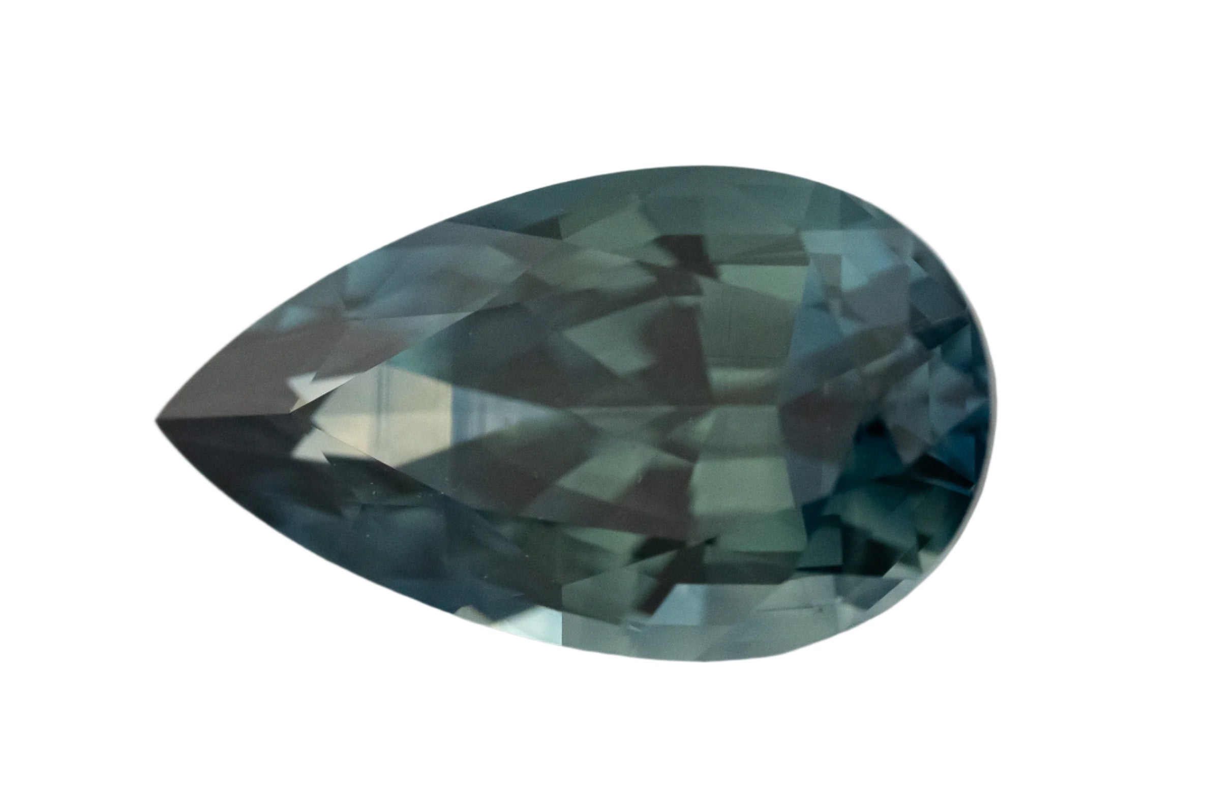 1.99 CT Pear Cut Teal/Navy Blue Sapphire