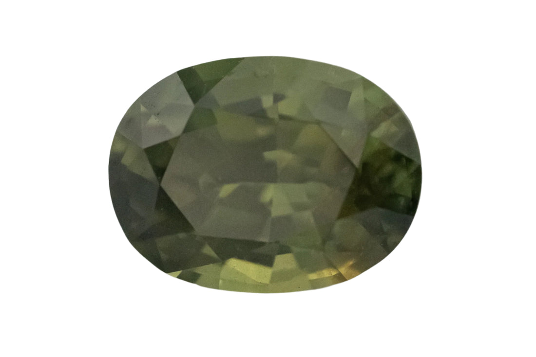 1.57 CT Oval Cut Green Sapphire - Lavender Creek Gems 