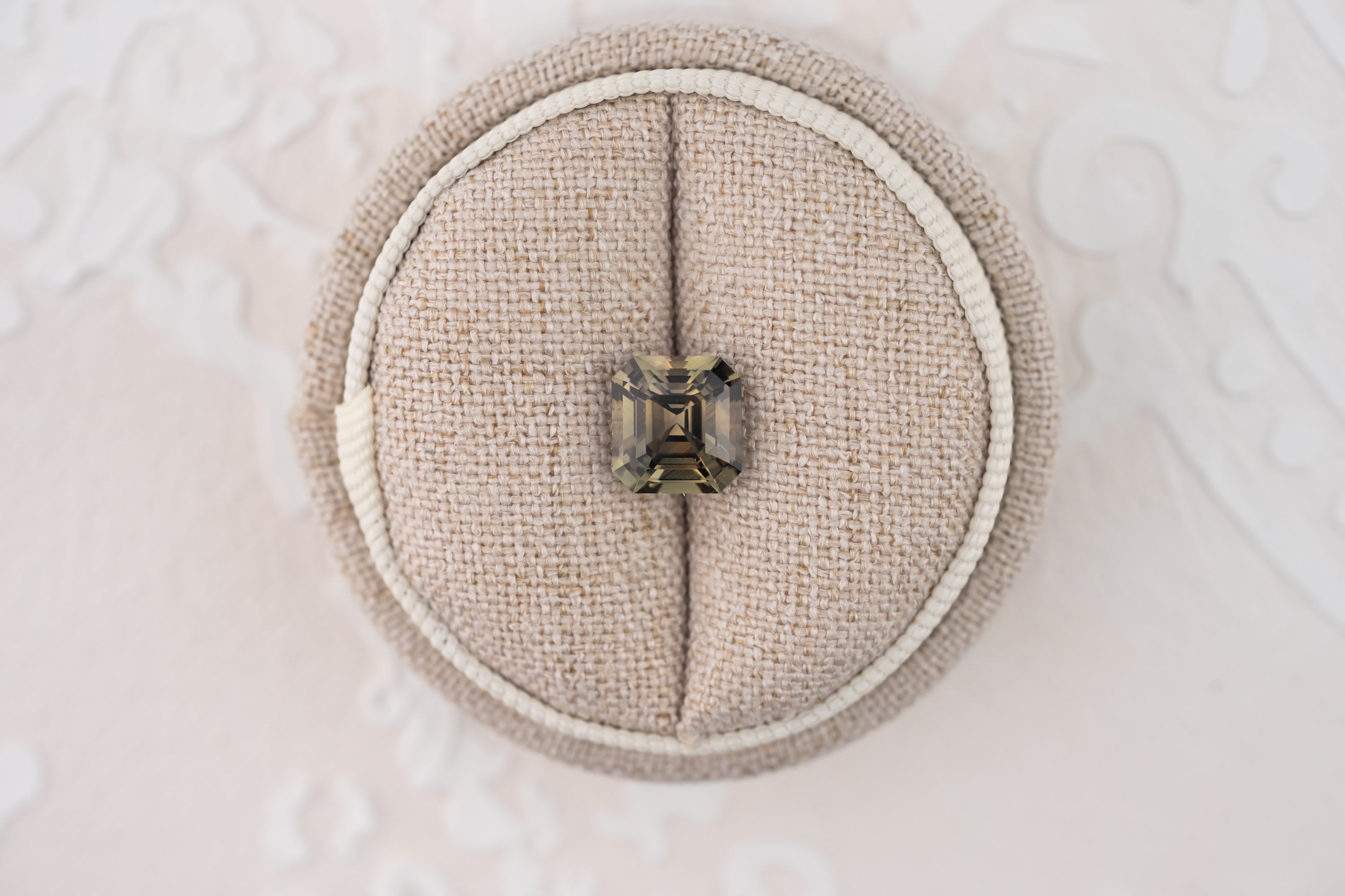 3.39 CT Asscher Cut Green/Brown Sapphire - Lavender Creek Gems 