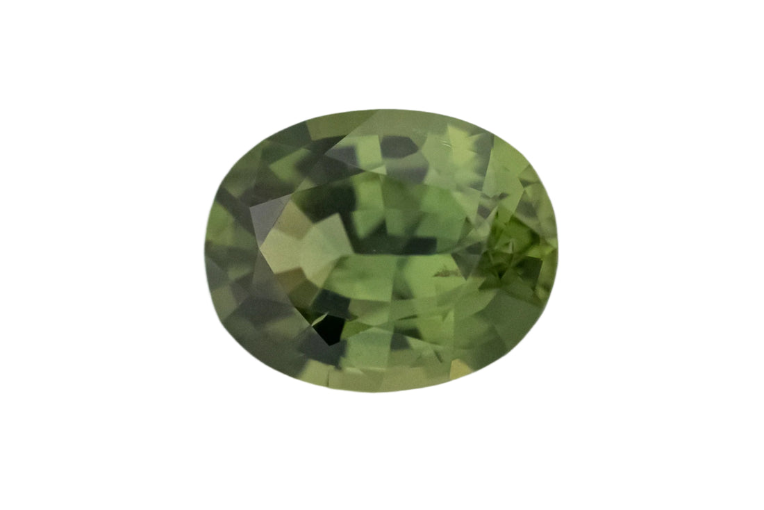 0.86 CT Oval Cut Green Sapphire - Lavender Creek Gems 