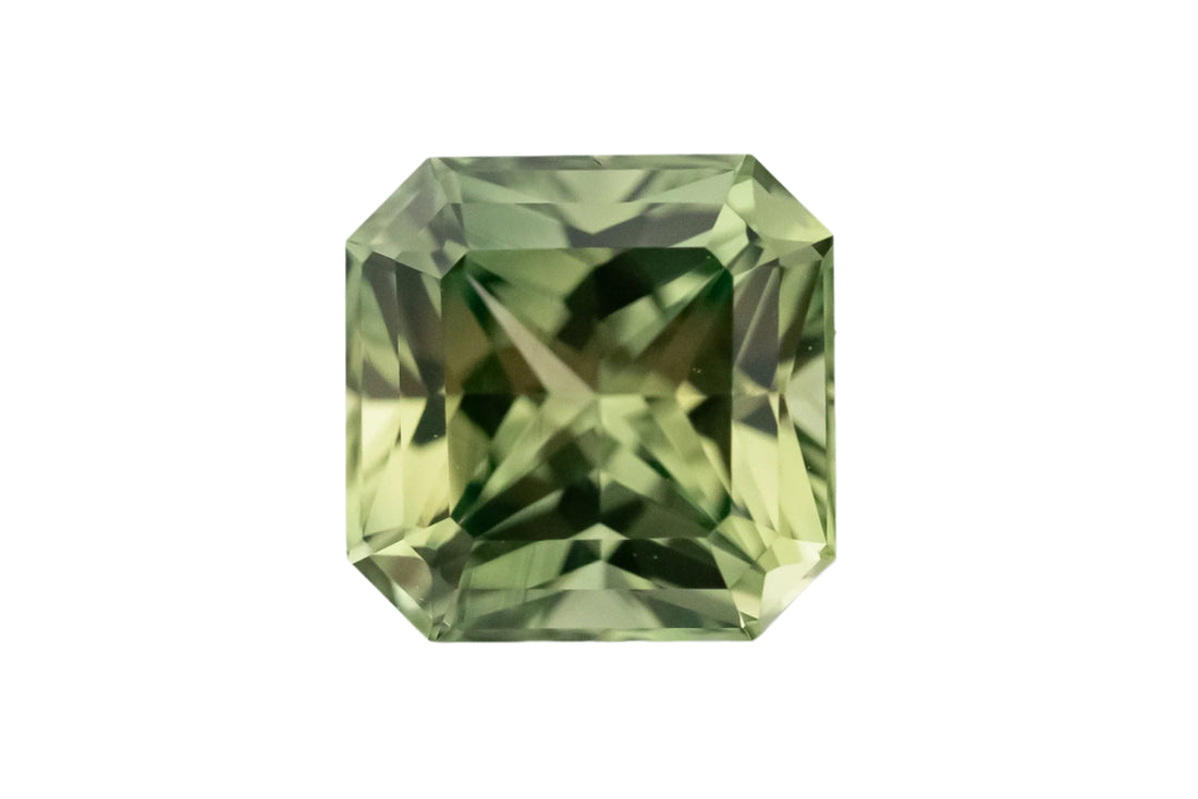 1.51 CT Square Radiant Cut Green Sapphire - Lavender Creek Gems