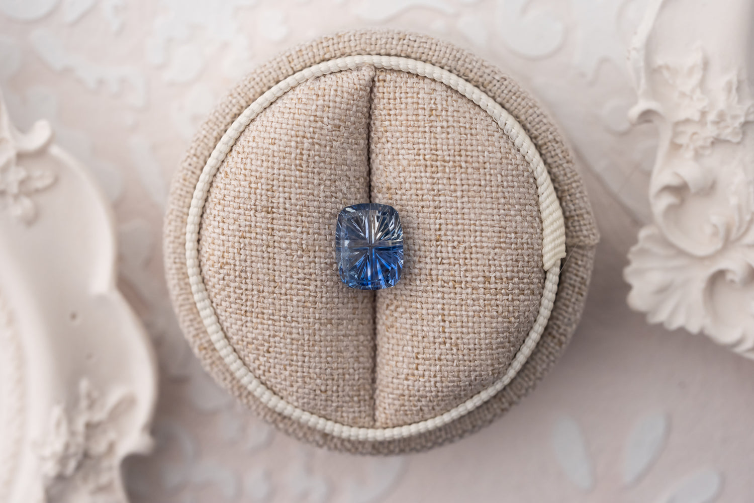 3.82 CT Cushion Starbrite™ Cut Bicolor Blue Sapphire