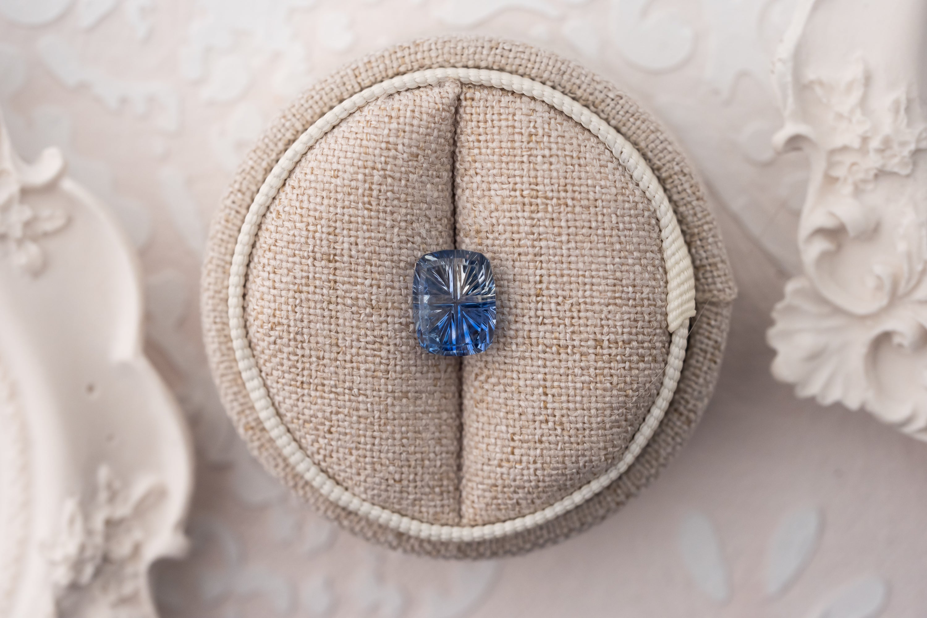 3.82 CT Cushion Starbrite™ Cut Bicolor Blue Sapphire