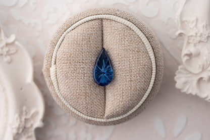 4.21 CT Pear Starbrite™ Cut Blue Sapphire