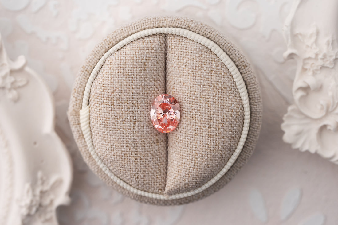 2.28 CT Lab Created Oval Cut Pink Diamond