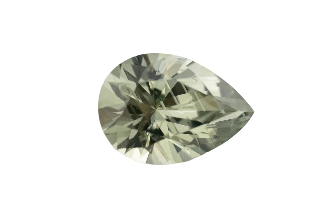0.78 CT Pear Cut Light Green Sapphire - Lavender Creek Gems 