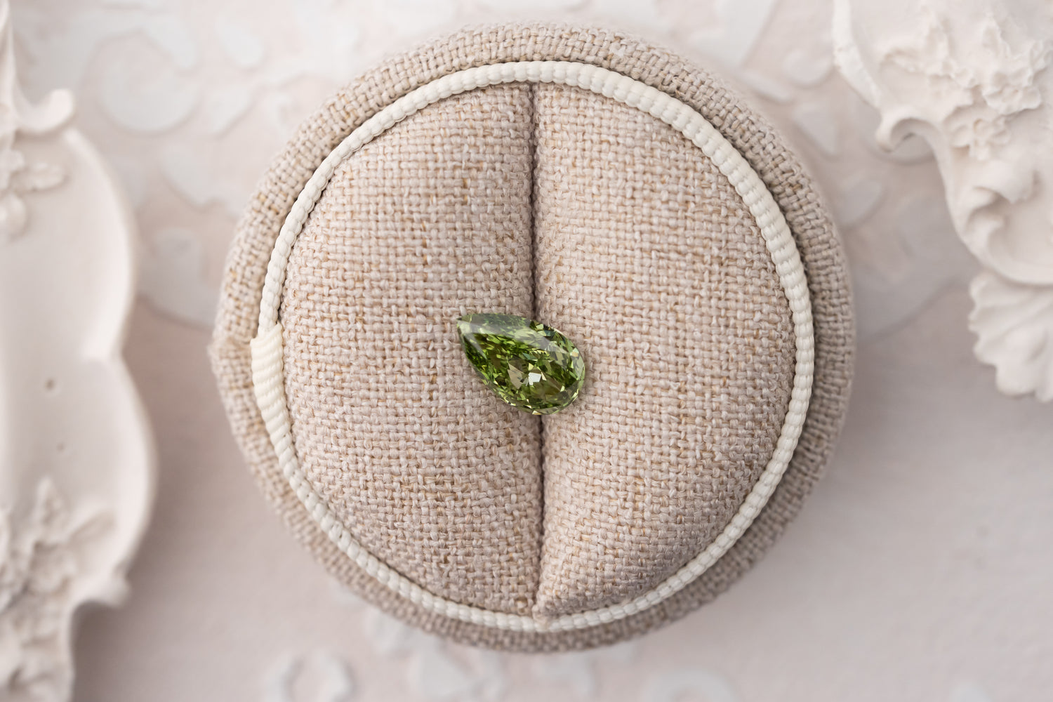 2.14 CT Lab Created Pear Cut Green Diamond