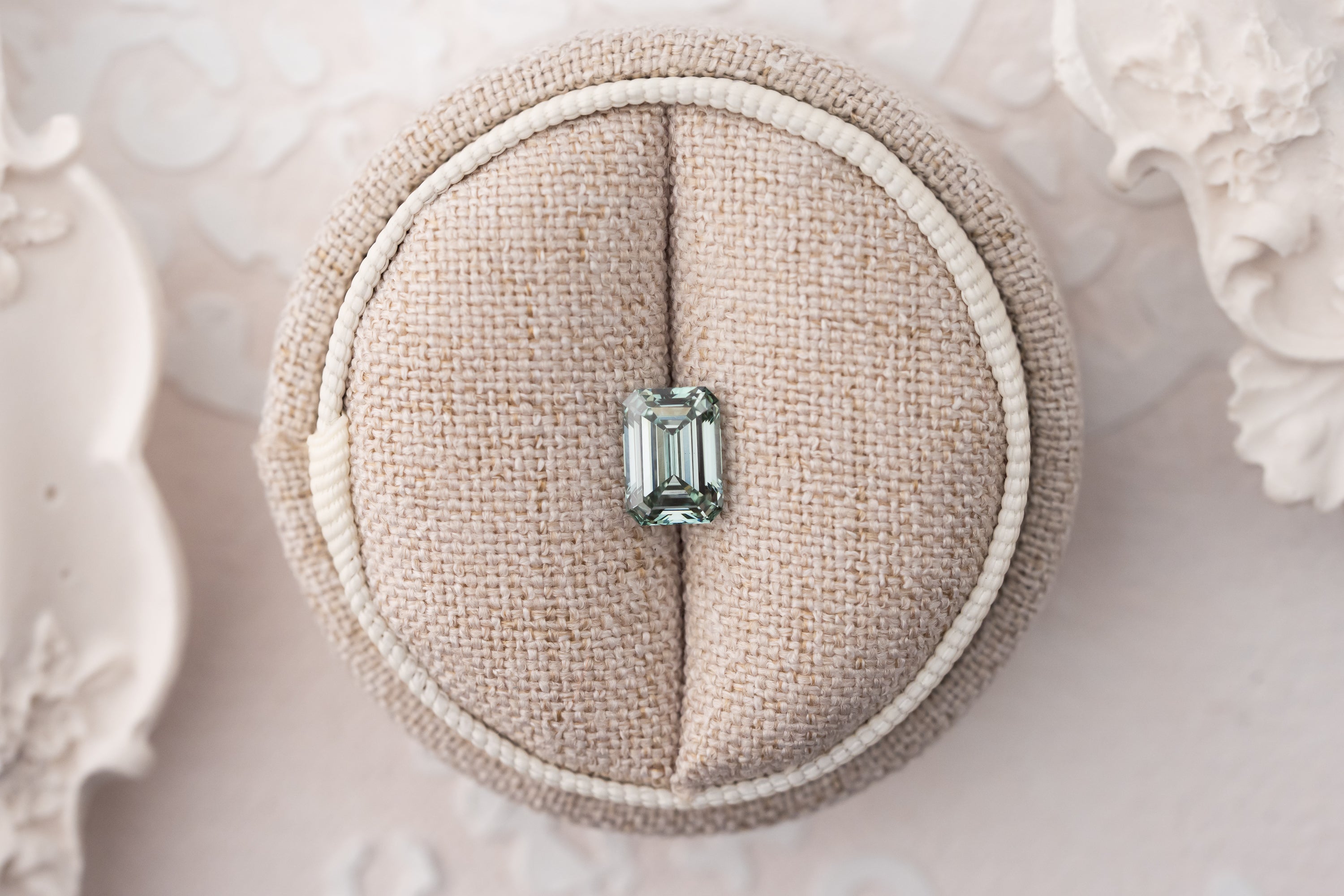 1.55 CT Lab Created Emerald Cut Green Diamond