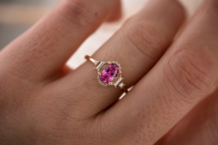 The Sura 1.22 CT Oval Pink Sapphire Ring