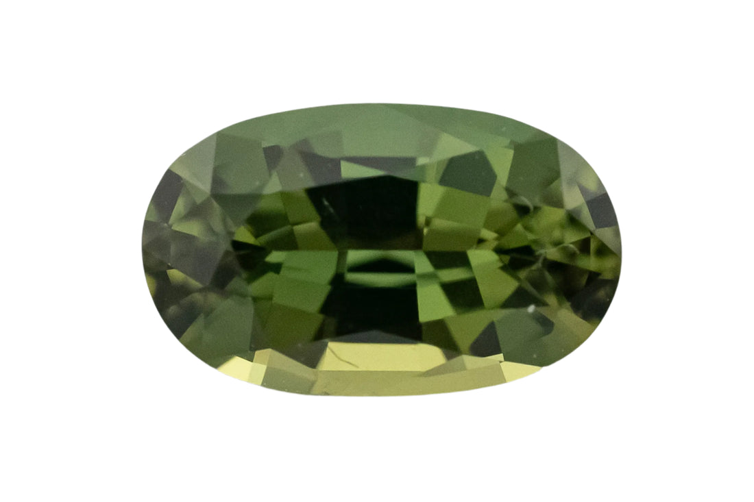 0.88 CT Oval Cut Green Sapphire - Lavender Creek Gems 