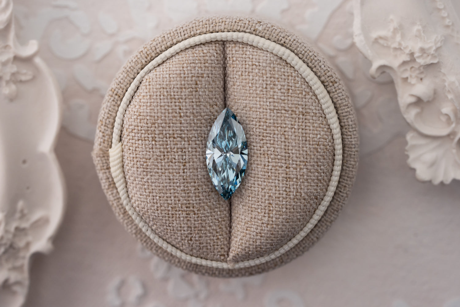 3.15 CT Lab Created Marquise Cut Blue Diamond